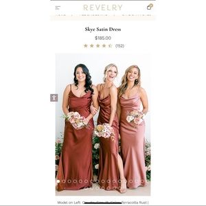 REVELRY Bridesmaid Dress “SKYE” in Satin in Desert Rose -size 10 NWOT